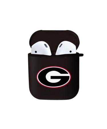 OTM Essentials Officially Licensed University of Georgia Bulldogs Earbuds Case - Black - Compatible with AirPods