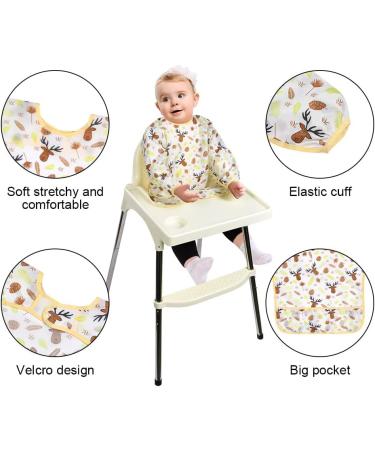 Vicloon Waterproof Baby Bibs with Long Sleeves | 5PC Animal Style Set for 6-24 Months - Perfect for Food Art and Crafts - Buy Online on GoSupps.com