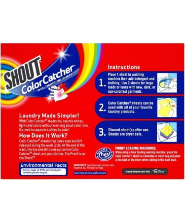 Shout Color Catcher Sheets - 72 Count Pack - Maintains Original Clothes Colors - Buy Online on GoSupps.com