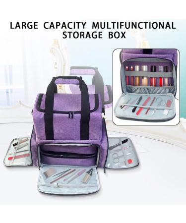 Bsowte Portable Nail Polish Bag with Shoulder Strap Removable Divider Multipurpose Travel Bag Purple purple - Buy Online on GoSupps.com