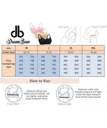 Dreamburn Maternity Nursing Bra | Wireless & Seamless | Comfortable Breastfeeding | XXL | Black/Beige/Pink | Adjustable Hooks & Removable Pads - Buy Online on GoSupps.com
