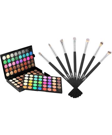 Amagogo 120 Colors Eyeshadow / 7 Brushes Shimmer Matte Waterproof Eye Shadows Party Wedding Makeup Foldable Women Present - Buy Online on GoSupps.com