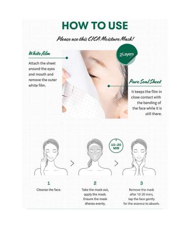 VT COSMETICS CICA MOISTURE Mask (6Pcs) | Hyalon Sheet Mask for Moisturizing & Acne Care with Centella Asiatica Extract | Korean Skin Care - Buy Online on GoSupps.com