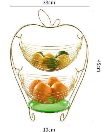 Fruit Basket for Kitchen Creative Double Fruit Plate Stainless Steel Fruit Drain Basket Living Room Dining Room Fruit Candy Dish Fruit Bowl/Fruit Bowls - Buy Online on GoSupps.com