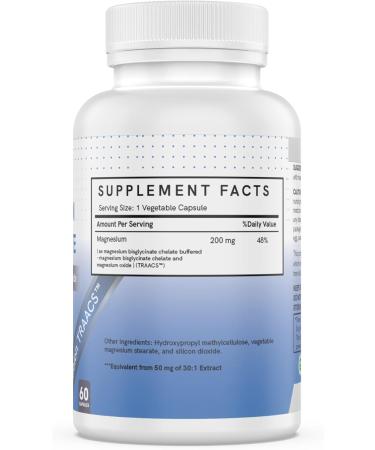 High Absorption Magnesium Bisglycinate 200mg Capsules - Vegan Chelate for Muscle Cramps, Stress Relief, Sleep - TRACCS Buffered - Buy Online on GoSupps.com