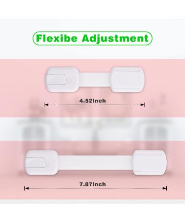 Child Safety Cabinet Locks - Baby Proofing Latches for Cabinets, Drawers, Cupboards, Fridge, Toilet - 8 Pack White & Black - Buy Online on GoSupps.com