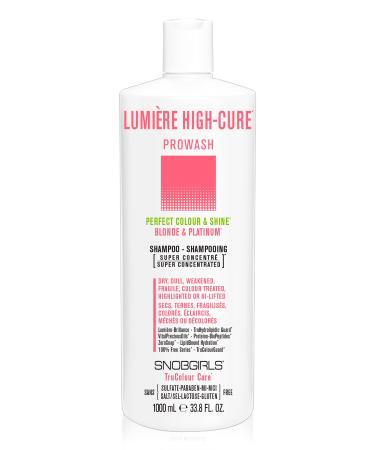 SNOBGIRLS LUMIERE HIGHCURE Vegan Shampoo for color treated hair Perfect Colour & Shine for Dry Dull Fragile Colour Treated Highlighted or Highly-Lifted Hair. Blonde shampoo. Blonde & Platinum Prowash Salon Hair Care