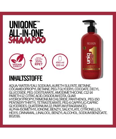 Revlon Professional Uniqone Shampoo - Nourishing Hair & Scalp Cleanser Maximum Silkness & Shine Reduces Hair Breakage 490 ml - Buy Internationally - Buy Online on GoSupps.com