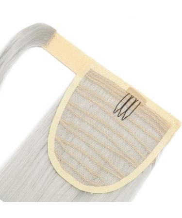 SILK-CO 26 Silver Grey Wrap Around Pony Tail Hair Extension - 26 Straight Synthetic Hairpiece for Women - Buy Online on GoSupps.com