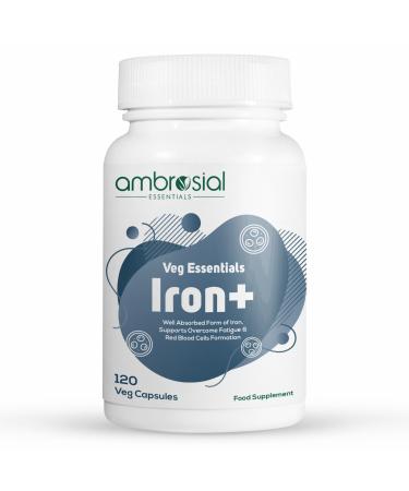 Ambrosial Iron+ 25mg Pack of 1-120 Capsules 120 Count (Pack of 1)