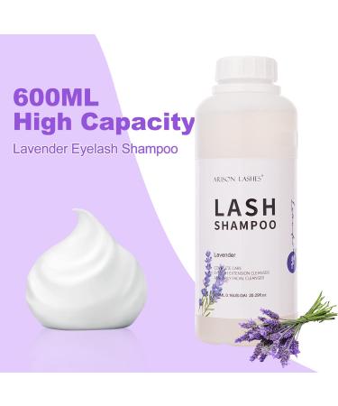 Buy Eyelash Extension Shampoo 600ml | Paraben & Sulfate Free Foaming Cleaner for Extensions & Natural Lashes - Lavender Scented - Buy Online on GoSupps.com