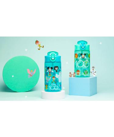 Zak Designs Disney 100 Kids Water Bottle 16oz 2-Pack - Durable Plastic, Leak-Proof, Straw Handle - Ideal for School or Travel (Disney & Pixar) - Buy Online on GoSupps.com