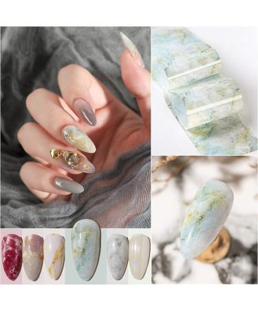 Marble Nail Foil Transfer Sticker - 10 Rolls Colorful Marble Stone Nail Art Foils for Women & Girls - Buy Online on GoSupps.com