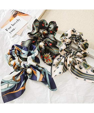 Ericotry 6-Piece Chiffon Hair Bands with Pearls Floral Ponytail Accessories for Women & Girls | International Shipping - Buy Online on GoSupps.com