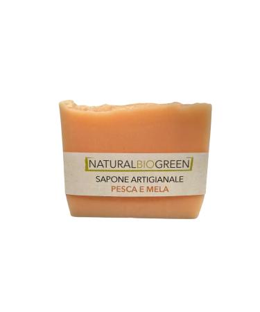 Naturalbiogreen Handmade Peach and Green Apple Soap 100g