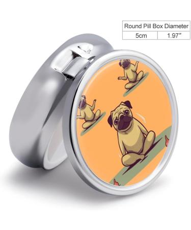 Travel Pill Box with Yoga Pug Design - 3 Compartment Portable Medicine Organizer for Handbag & Pocket - Buy Online on GoSupps.com