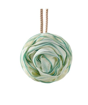 Shower Sponges for Body | Multipurpose Rose Bath Sponge Women & Men Skin Friendly Body Scrubber Soft Shower Balls with Lanyard for Home Green