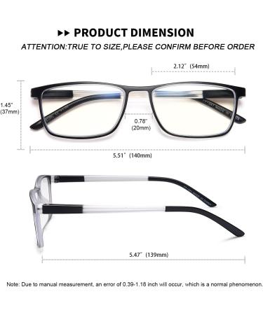 Eyeurl 4-Pack Blue Light Filter Reading Glasses for Men & Women - 2.0x Magnification for Computer & Cell Phone Use - Buy Online on GoSupps.com
