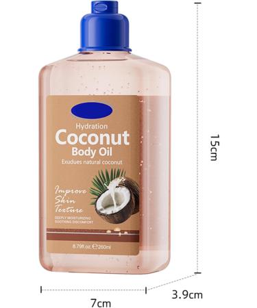  Bploar Body Oil Nourishing Body Oil Radiant Glow for Dry Skin Non-greasy Body Care After Shower for Smooth Hydrated Skin (260ml Coconut) - Buy Online on GoSupps.com