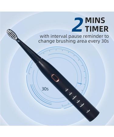 Y-Kelin Electric Toothbrush for Adults - 5 Modes Soft Bristles (Black) | Best International Shipping - Buy Online on GoSupps.com