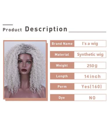 HBINGBING Synthetic Short Grey Wig for Women | Afro Kinky Curly & Brown Wigs | High Temperature Fiber - Buy Online on GoSupps.com