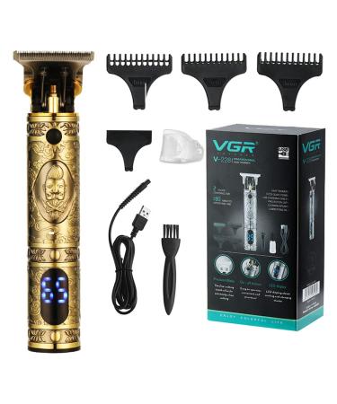 SFREEN Hair Clippers Men Beard Trimmer Men T-Blade Hair Cut Kit Rechargeable Cordless omm Hair Timmer with 3 Combs and Protective Cover for Barber and Home Use (Gold)