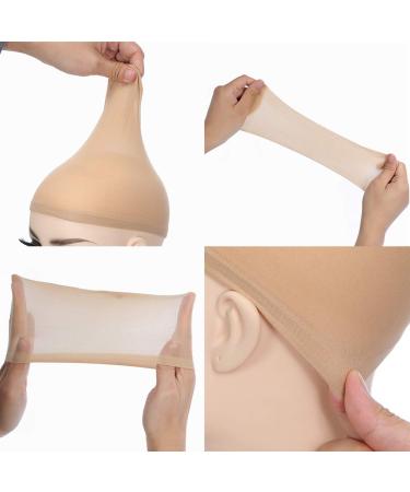 Lsybeauty 4 Pcs Light Brown Stretchy Nylon Wig Caps for Women, Men, and Children - Bald Cap for Wigs - Nude Wig Cap for Long Hair - Pack of 1 - Buy Online on GoSupps.com