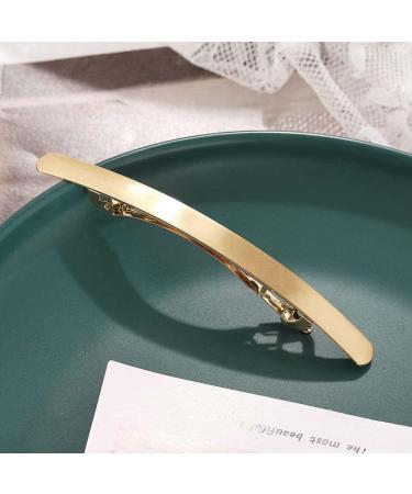 Cubahop Vintage Small Slim StripHairpin Metal Snap Barrettes Smooth Hair Barrettes Hair Clasp Hair Accessories Hair Clips for Women and Girls (Gold) - Buy Online on GoSupps.com