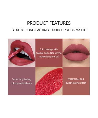 PICKX Long Lasting Matte Liquid Lipstick Set - Waterproof & Sweatproof Velvet Lipstick Gift Box (12 Colors) - Buy Online on GoSupps.com