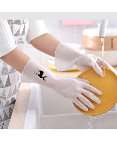 BUSOTH Waterproof Rubber Latex Dishwashing Gloves Kitchen Durable Cleaning Household Dishwashing Tools Dishwashing Gloves Large 5 - Buy Online on GoSupps.com