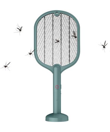 Electric Fly Swatter | 3000V Electric Indoor UV Light 2 in 1 Inhaled Photocatalyst Fly LED Lamp with 3-Layer Safety Mesh (Green) - Buy Online on GoSupps.com