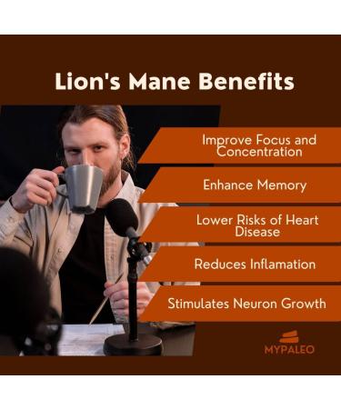 MyPaleo Lions Mane Coffee Ground Roasted and Packed in the UK 100% Natural and Mycotoxin Free No Additives Only Real Mushrooms (Lions Mane Coffee 100g) - Buy Online on GoSupps.com