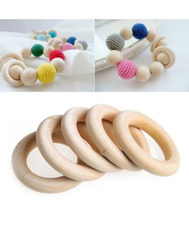 5 Pieces Natural Wooden Baby Tooth Rings - 55mm Unpolished Necklace & Bracelet for Tinkering | Eco-Friendly Easter Decorations - Buy Online on GoSupps.com