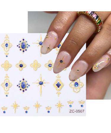 4 Sheets 5D Crystal Nail Stickers - Colorful Rhinestone Embossed Nail Art for Women & Girls | Geometric & Floral Designs - Buy Online on GoSupps.com