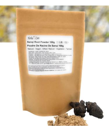 Herbal Cure - san qi tian qi sanqi powder 100g - sifted clean fresh natural vegan notoginseng powder - Yunnan China - Buy Online on GoSupps.com