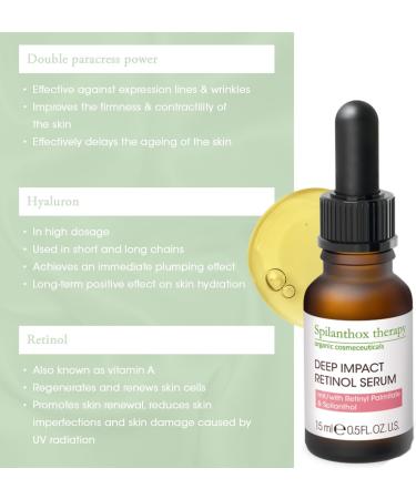 Spilanthox therapy - Deep Impact Retinol Serum - Anti-Ageing Facial Serum - Facial Care for Wrinkle Reduction - Spilanthol & Hyaluronic Acid - Vegan Natural Cosmetics - 15ml - Buy Online on GoSupps.com
