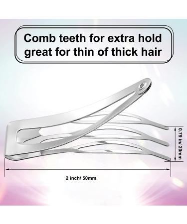 24 Silver Double Grip Hair Clips - Metal Snap Hair Barrettes | Salon Supplies - Buy Online on GoSupps.com