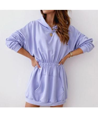 Ladies Blue Cat Print Long Sleeve Sweatshirt Dress - Summer Day Dress (Blue-C, S) - Buy Online on GoSupps.com
