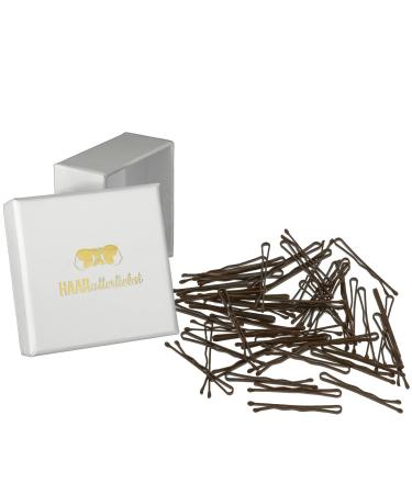 HAARallerliebst 50 mini hair clips bobby pins brown 3.4cm small in pink box (box color white) - Buy Online on GoSupps.com
