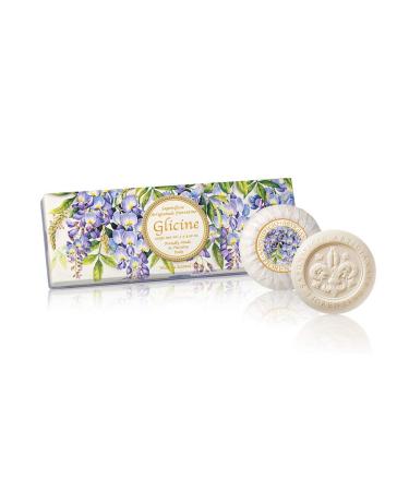 Wisteria soap round 3 pieces each 100g handmade Italian soap from Fiorentino wisteria 100 g (pack of 3)