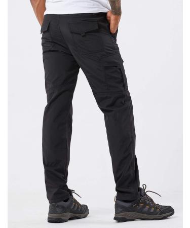 Yawho Men's Waterproof Windproof Hiking Pants - Softshell Trekking Cargo Trousers | Fast Dry Outdoor Gear (L 105 Black) - Buy Online on GoSupps.com