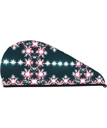 Merry Christmas Coral Velvet Dry Hair Cap with Buttons | Anti Frizz Caps for Curly & Thick Hair - Buy Online on GoSupps.com