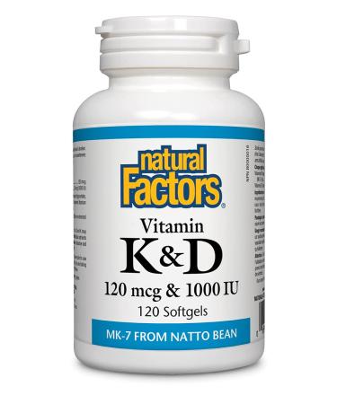 Natural Factors - Vitamin K2 & D3 120 mcg & 1000 IU 120 Softgels