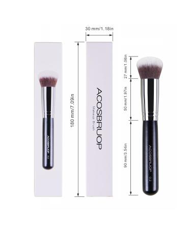 Round Top Kabuki Foundation Brush | Professional Grade Makeup Brush for Liquid & Mineral Powder | Best Blending Buffing & Stippling Tool - Black - Buy Online on GoSupps.com