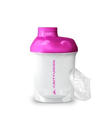 Women Protein Shaker 400ml Deluxe leak -proof Europe 100% BPA free with sieve & scale for creamy whakes gym fitness cups for isolates sports drinks original protein shaker in white pink