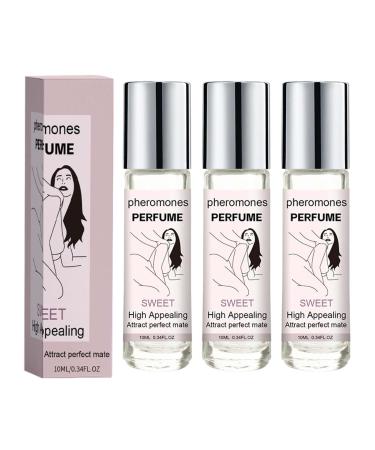 Pheromone Perfume for Women Attractant Androstenone Pheromones Flirting Sexy Perfume Cologne Seduction Fragrance Attract Lovers Men Couples Roll-on perfume for dating (3 Pack)