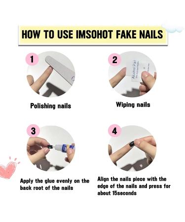 IMSOHOT Long Coffin Press on Nails French Nude Glitter False Nails - 24pcs - Buy Online on GoSupps.com