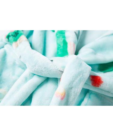Buy Xinne Young Girls Soft Bathrobe | Cute Pattern Flannel Hoodie Pajamas Nightwear - Amazing Green 140/7T | International Shipping Available - Buy Online on GoSupps.com