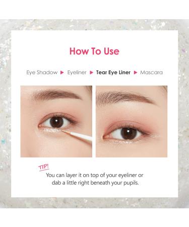 ETUDE Tear Eye Drop Liner 8g #3 Pure Sparkling Pearl | Long-Lasting Liquid Glitter Eye Makeup | K-Beauty Sparkle - Buy Online on GoSupps.com