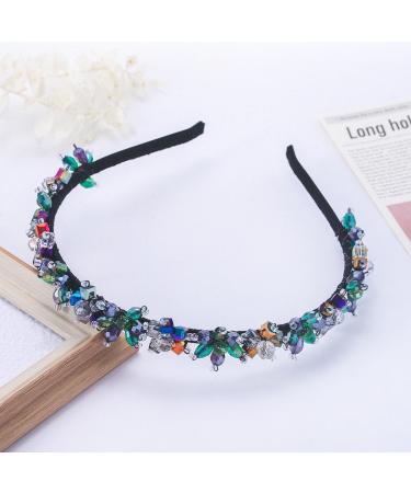 IYOU Vintage Rhinestone Headbands Sparkly Crystal Green Hair Bands Flower Prom Party Hair Accessories for Women and Girls - Buy Online on GoSupps.com